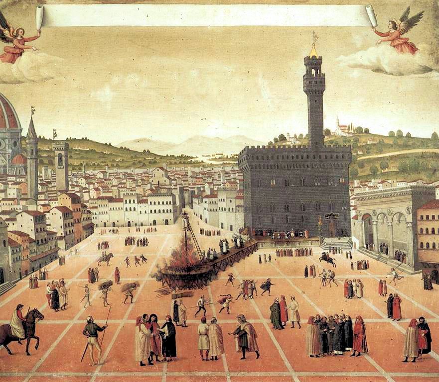 Impiccagione e rogo di Savonarola e due confratelli in Piazza della Signoria