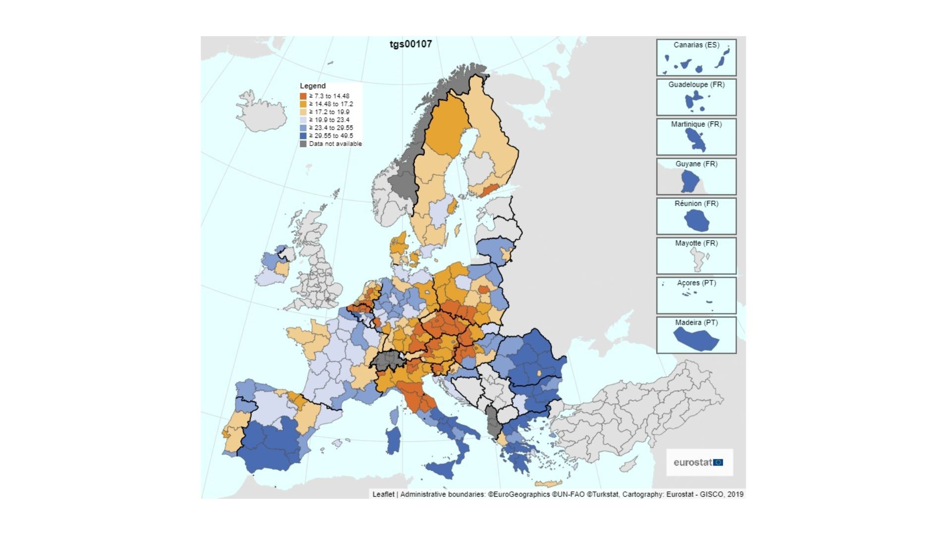Percentuale di persone a rischio povertà in Europa