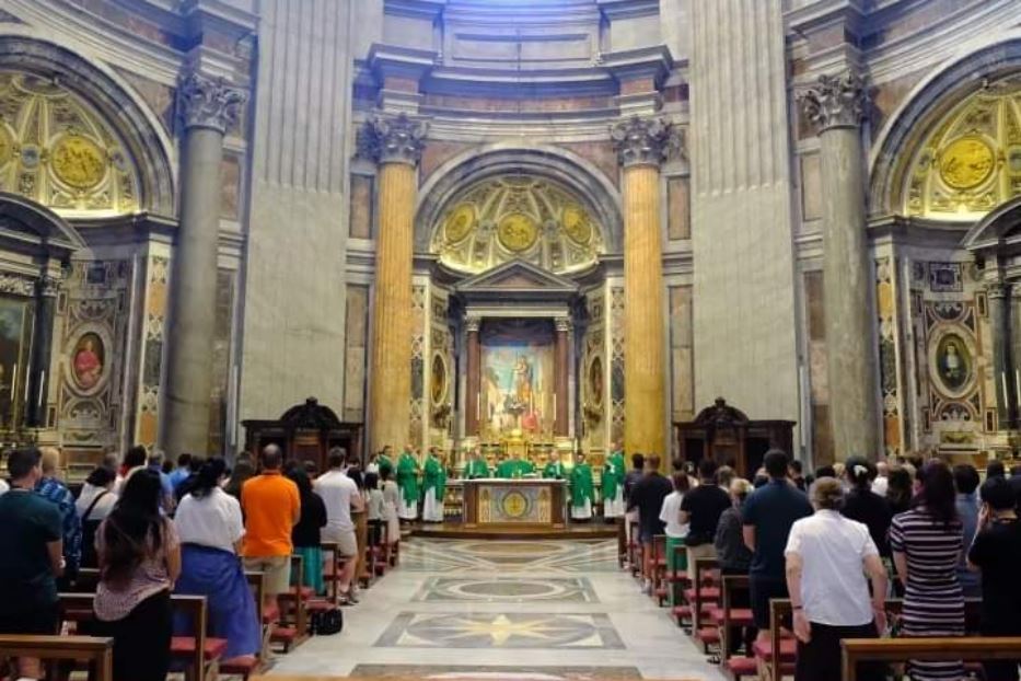 I pellegrini australiani a San Damiano (Assisi)