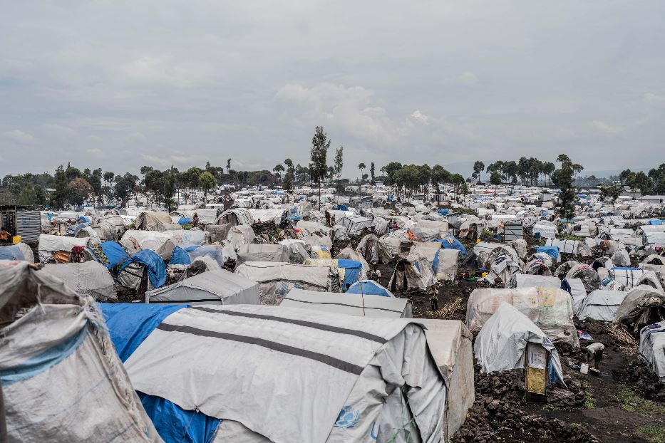 Un campo di sfollati congolesi per gli scontri a Goma