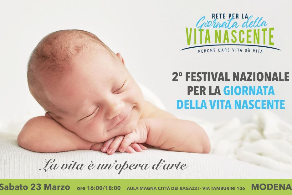 Il manifesto della Giornata della Vita nascente, a Modena il 23 marzo 2024