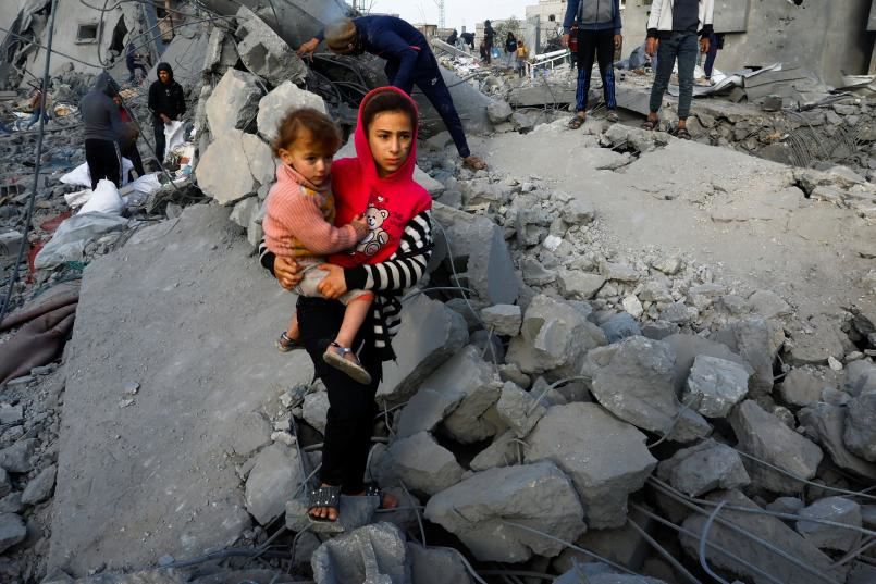 Devastazioni a Rafah, nella Striscia di Gaza