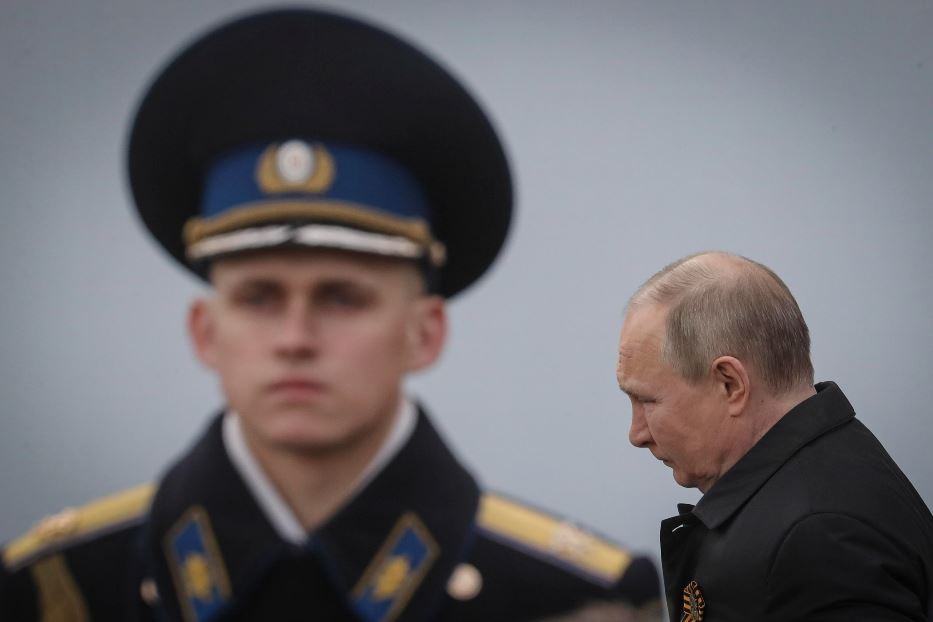Vladimir Putin nella Piazza Rossa a Mosca