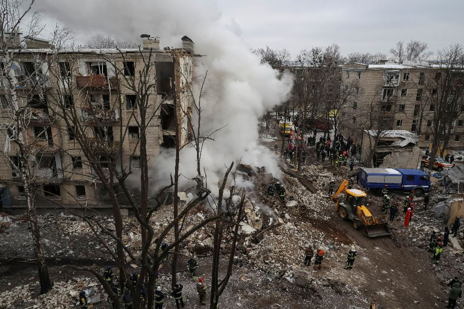 La distruzione dell'ultimo attacco missilistico a Kharkiv
