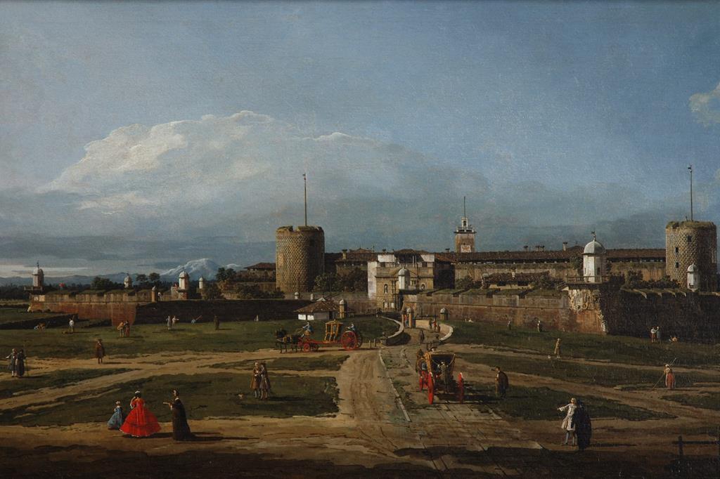 Bernardo Bellotto, "Il Castello Sforzesco, Milano", 1744 circa, olio su tela. České  Budějovice, Castle Náměšť nad Oslavou