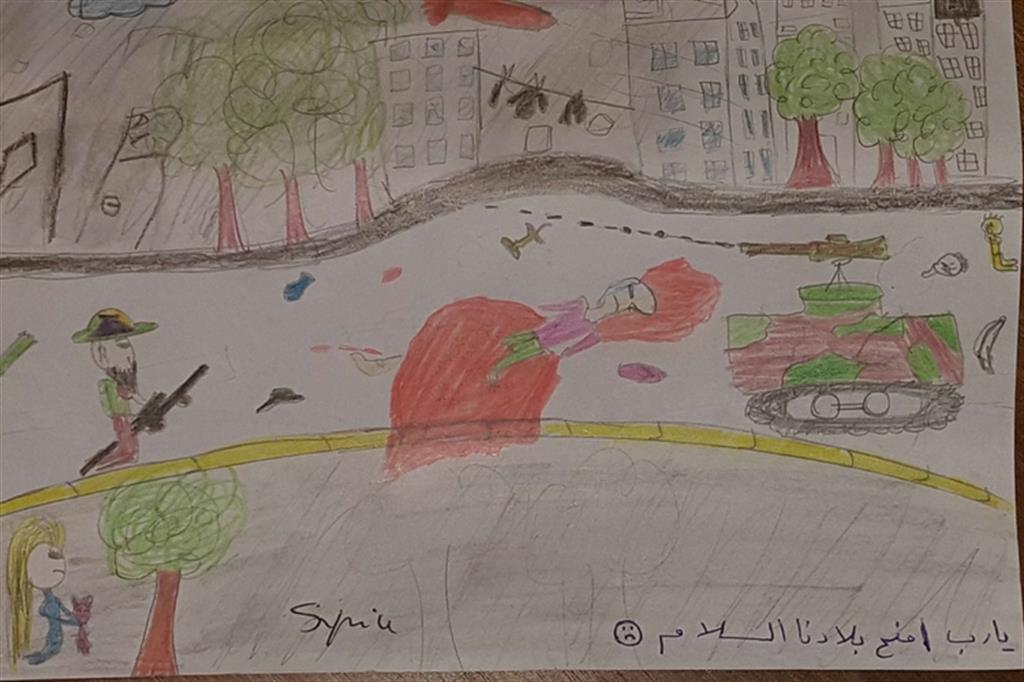Aleppo, i bimbi disegnano paure e speranze