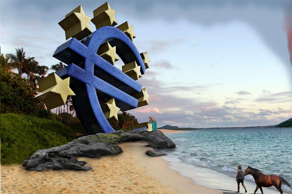 L'eruzione greca nell'euro (DonkeyHotey via Flickr https://flic.kr/p/qWVFcF)