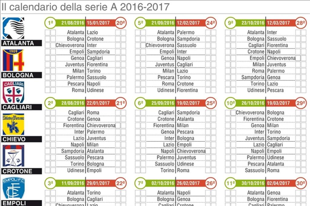 Calendario serie A. Si parte con Juve-Fiorentina