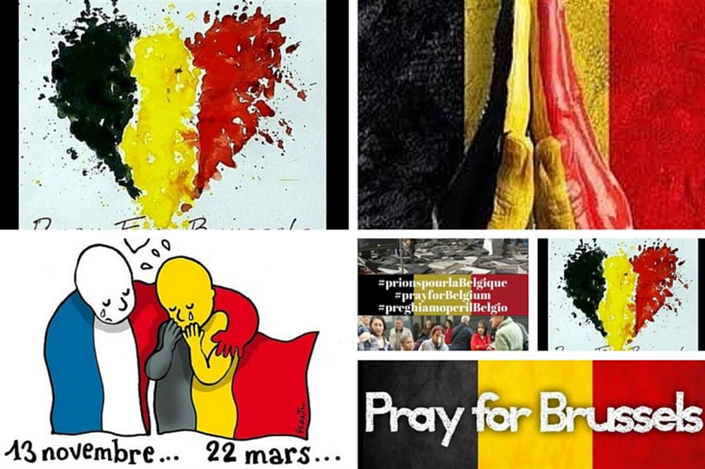 Attentati, sui social la solidarietà per Bruxelles   