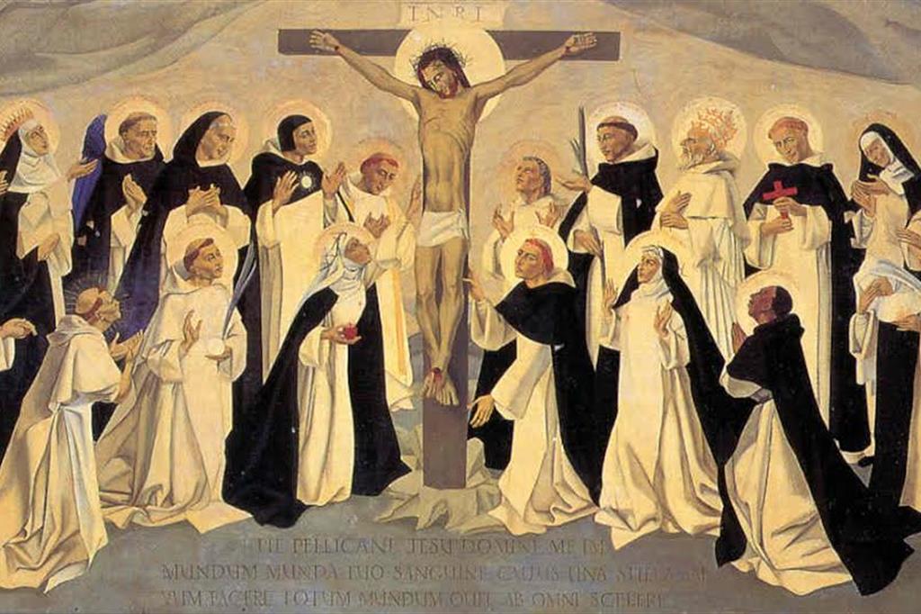 Un dipinto che celebra la vita e la santità dei domenicani con al centro il Risorto