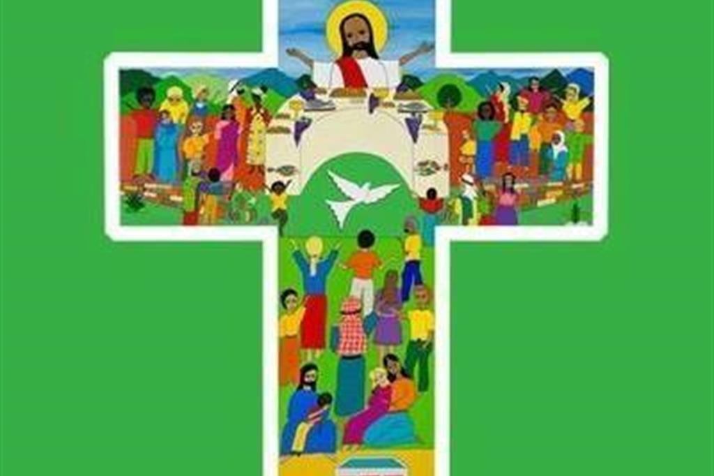 La croce realizzata dall'artista salvadoregno Chavarria Ayala, "logo" della visita del Papa in Svezia