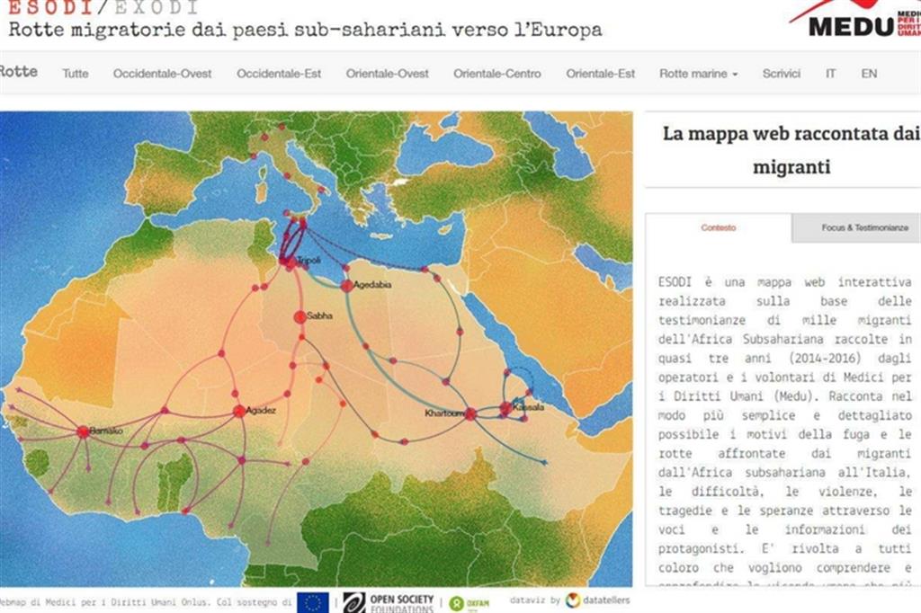 «Esodi»: la mappa delle 5 rotte dei profughi