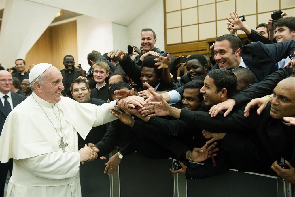 Papa Francesco incontra i seminaristi romani (Osservatore Romano)