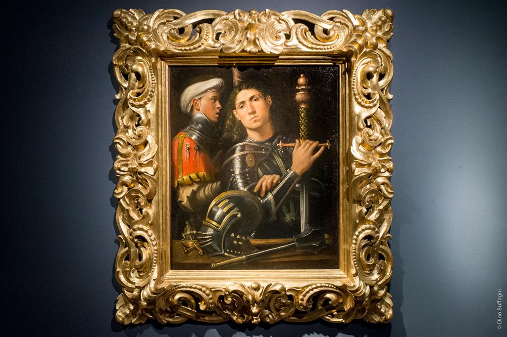 Giorgione, Ritratto di guerriero con scudiero detto “Il Gattamelata”, c. 1505-10. Firenze, Galleria degli Uffizi - DINO BUFFAGNI