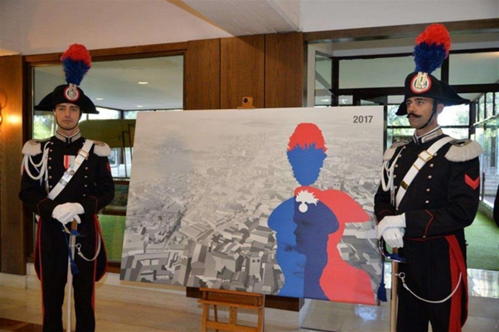 Un momento della presentazione del calendario 2017 dell'Arma dei Carabinieri - 