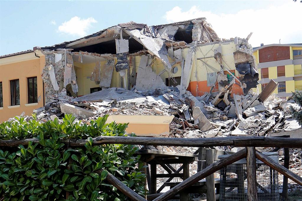 La scuola di Amatrice distrutta dal terremoto del 24 agosto