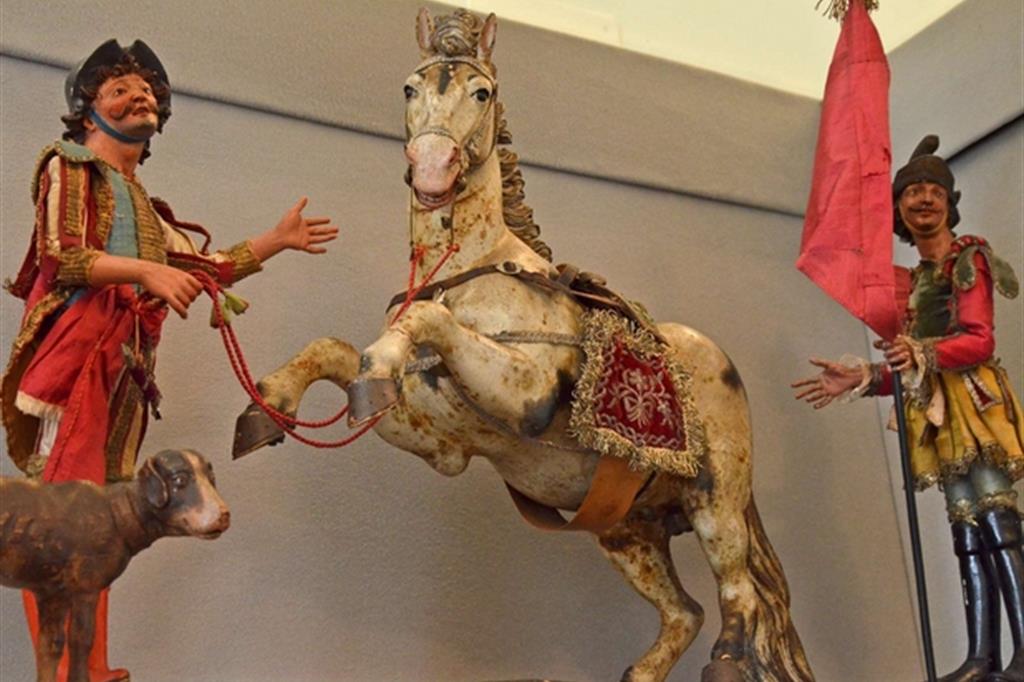 Cavallo e soldati romani del presepe del Museo Luxoro, Genova - 