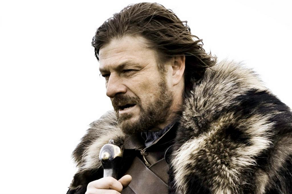 Eddard Stark (Sean Bean) nella serie "Trono di spade"