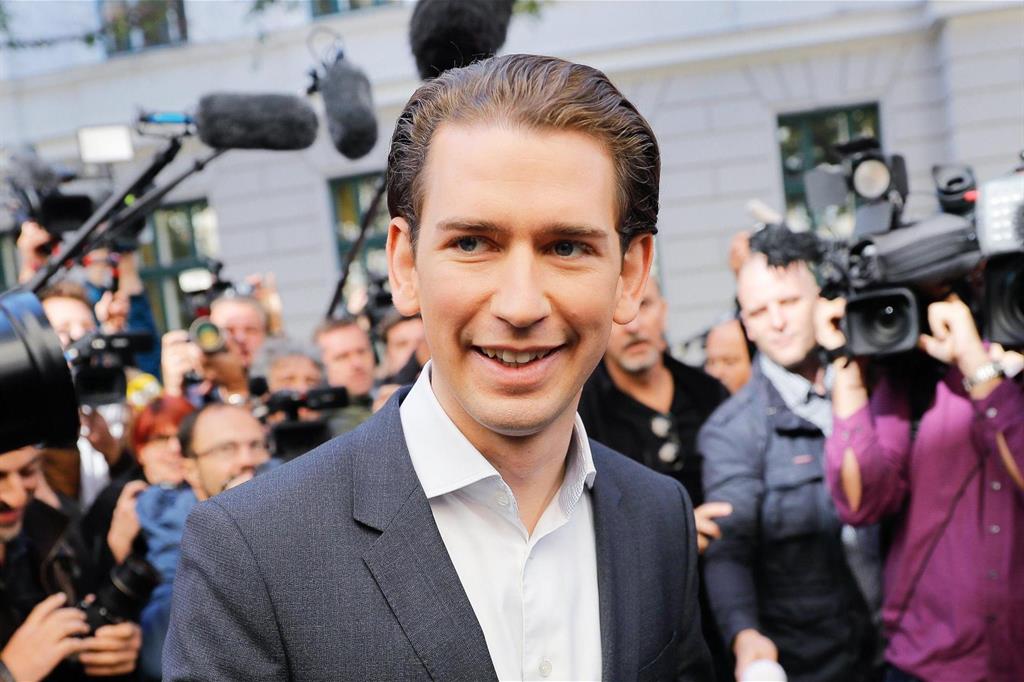 Il leader del Partito popolare Sebastian Kurz, vincitore delle elezioni in Austria (Ansa)