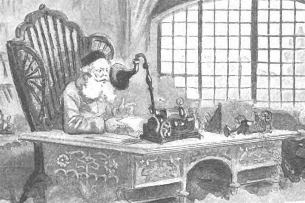 "Il libro parlante", illustrazione di Robida per “La fine dei libri” di Uzanne (1895)