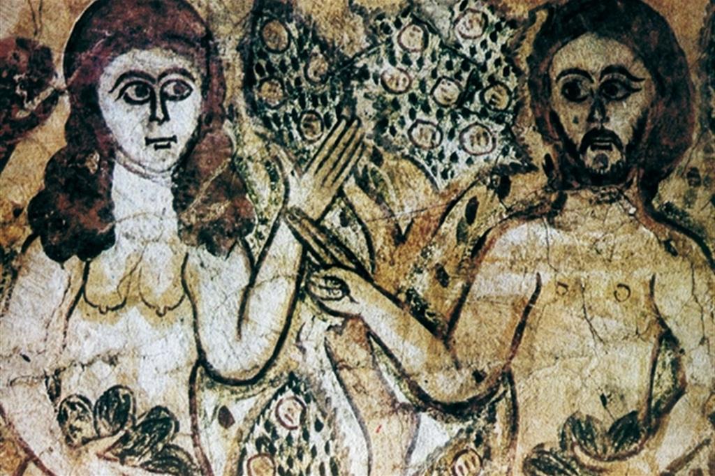 La vergogna, Adamo ed Eva in un dipinto copto del Museo del Cairo