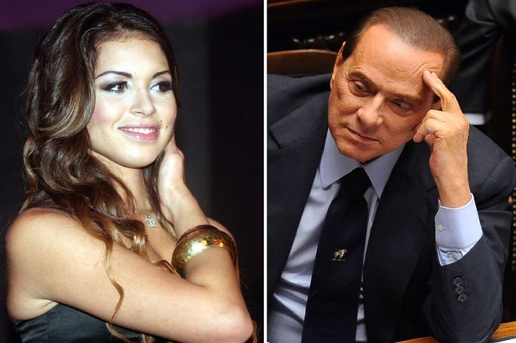 La ragazza marocchina Karima "Ruby" El Mahroug e Silvio Berlusconi (Ansa).