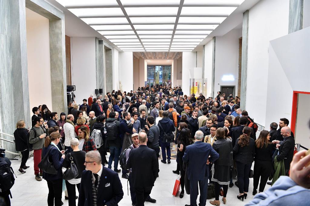 L'atrio della Triennale di Milano, inaugurazione della XXI Triennale International Exhibition , 21 st Century Design After (Fotogramma)
