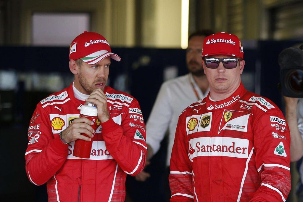 Vettel e Raikkonen della Ferrari (Ansa)