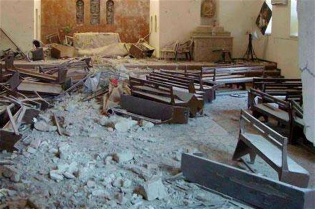 Chiesa Vergine immacolata distrutta nella Piana di Ninive