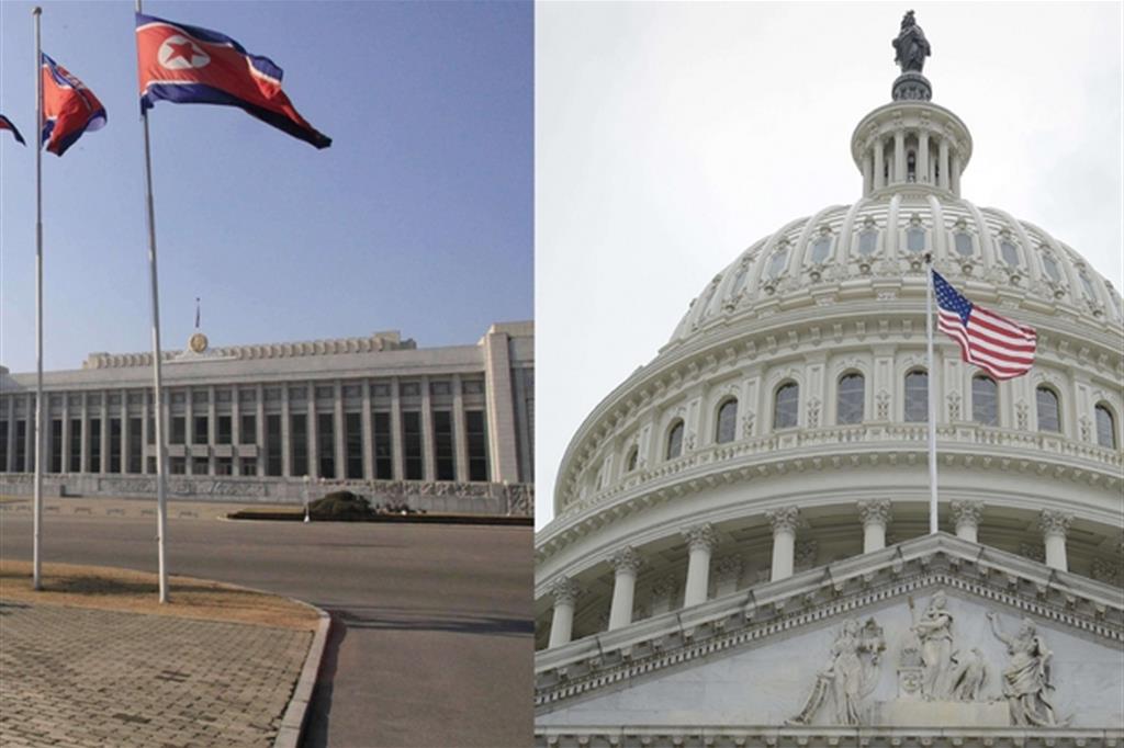 Le sedi dei parlamenti nordcoreano e statunitense