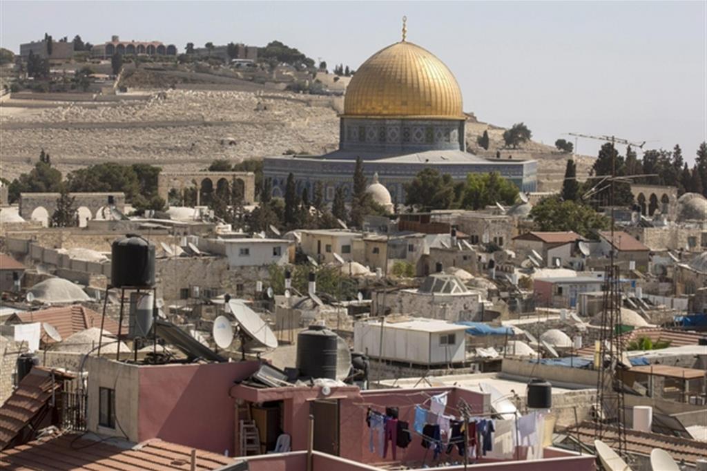 La Spianata delle Moschee di Gerusalemme, o Monte del tempio per gli ebrei (Ansa)