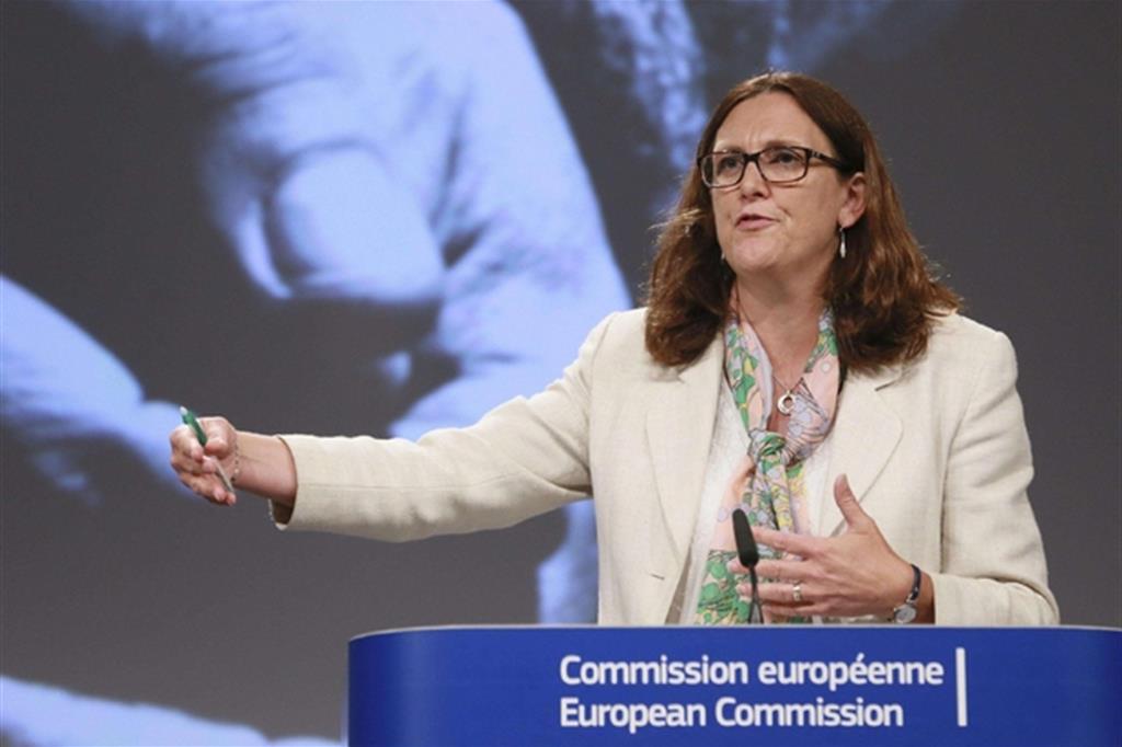 Il commissario europeo al Commercio Cecilia Malmström (Ansa)