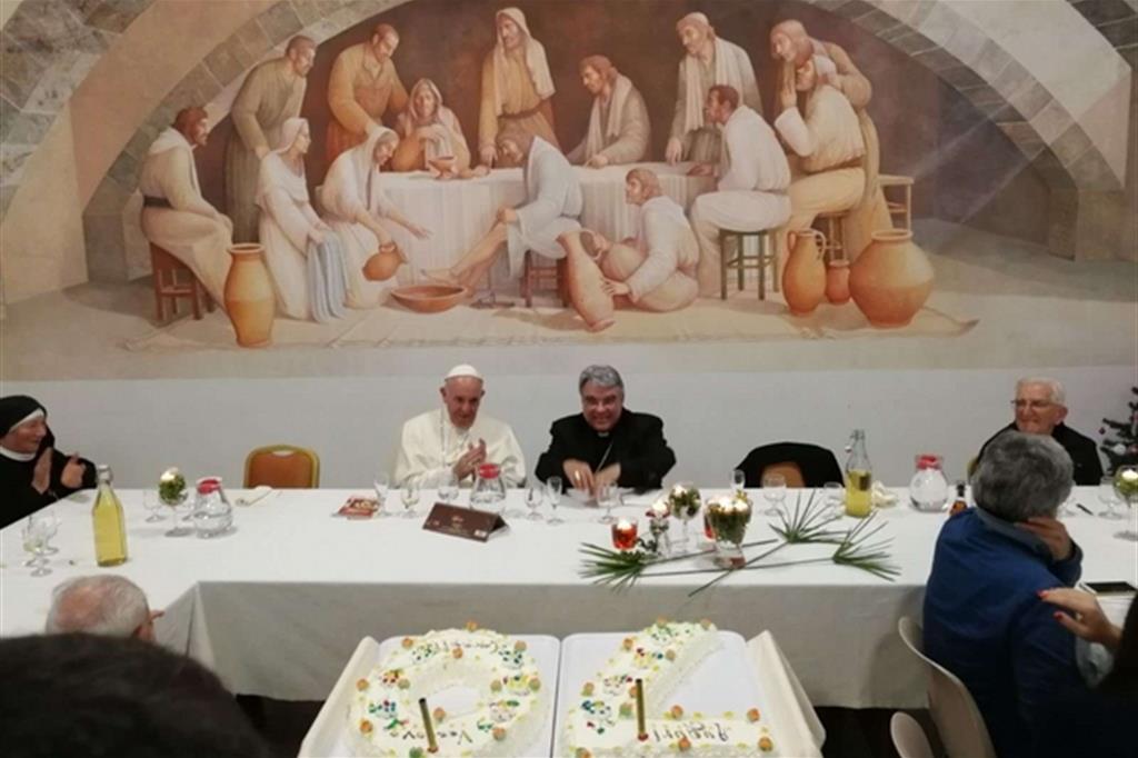 Papa Francesco ad Albano per festeggiare i 70 anni di monsignor Semeraro
