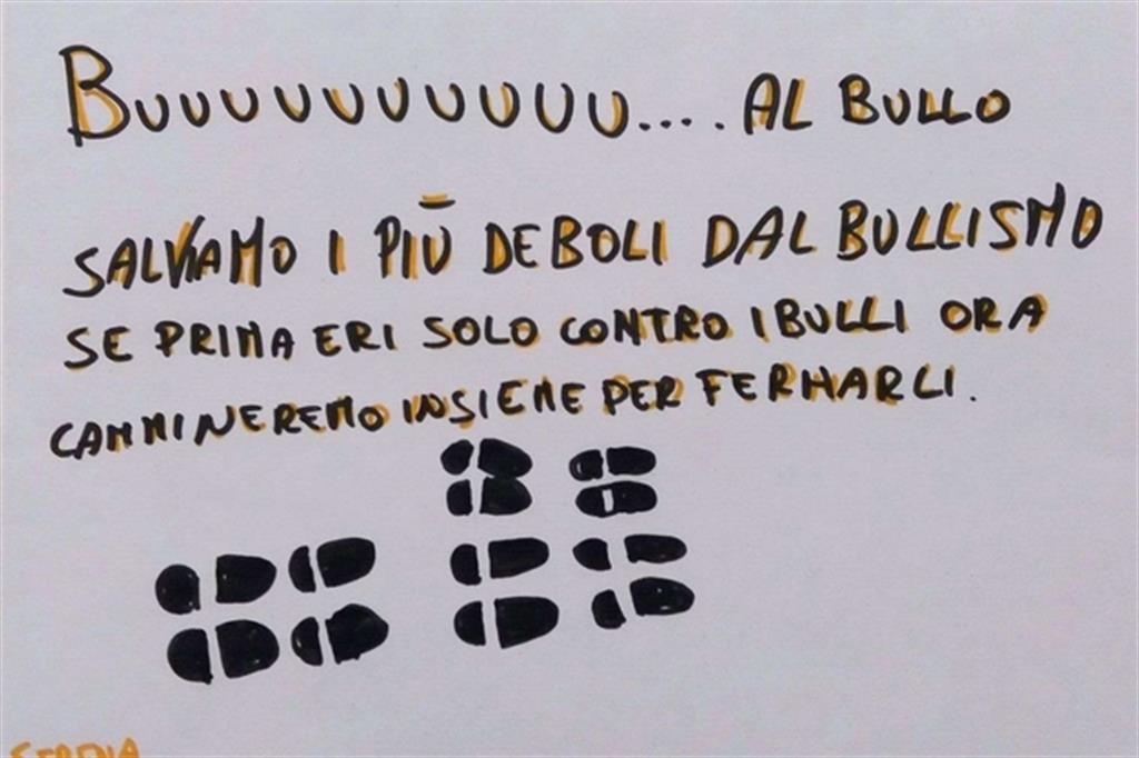 «Stop al bullo. E se non lo capisci te lo disegno»