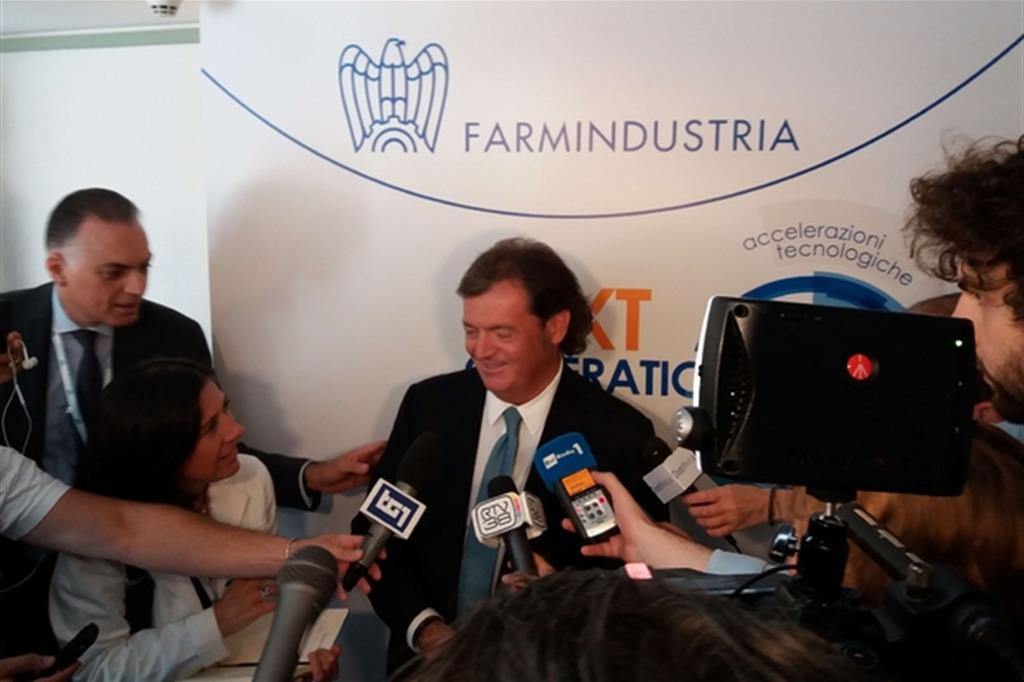 Il presidente di Farmindustria, Massimo Scaccabarozzi, all'assemblea pubblica di Roma