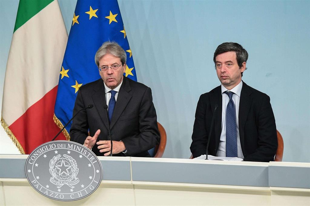 Il premier Paolo Gentiloni e il ministro della Giustizia Andrea Orlando