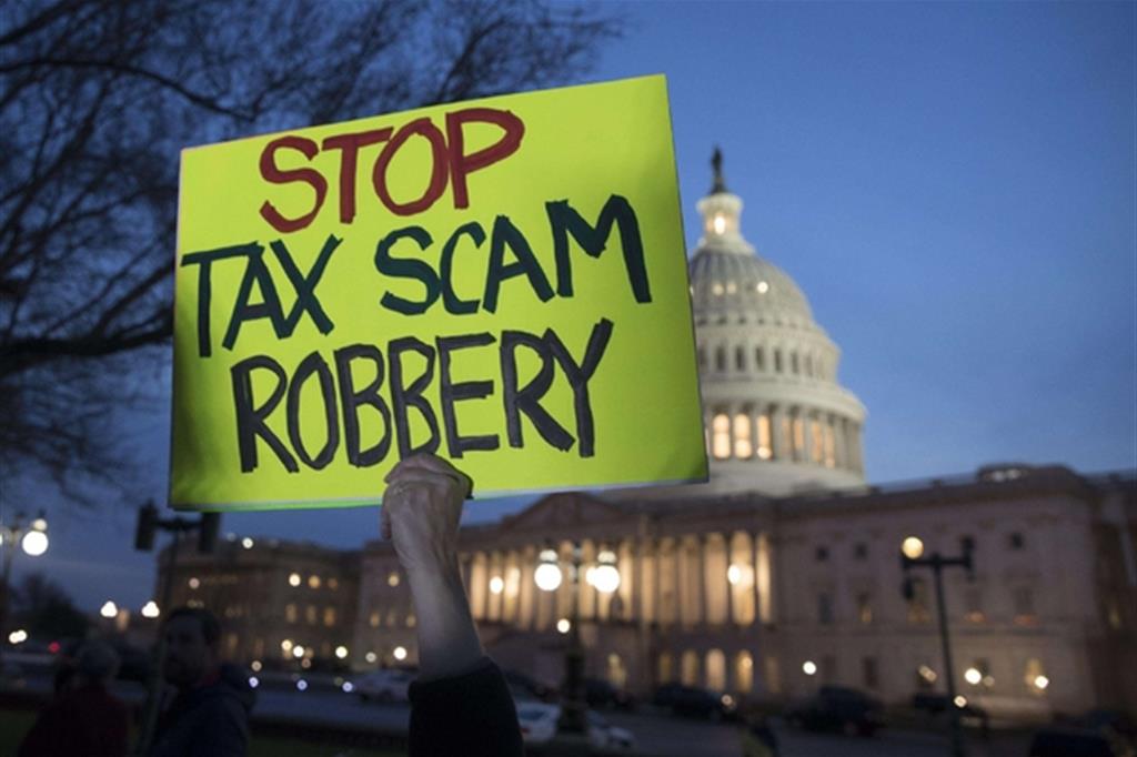 Proteste a Washington contro la riforma fiscale (Ansa)