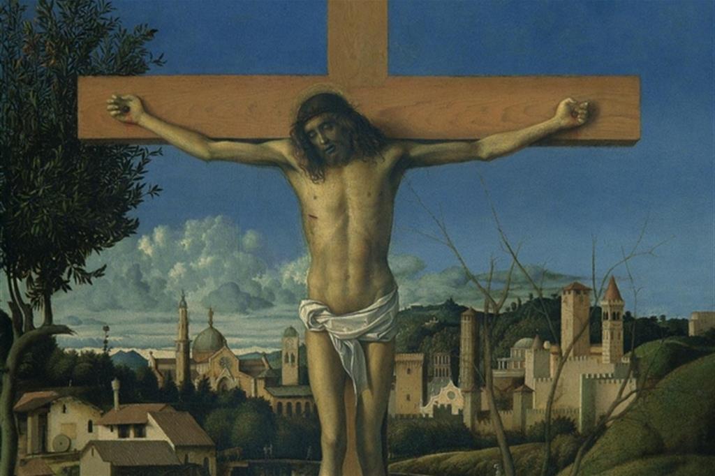 Particolare dal 'Cristo crocifisso' di Giovanni Bellini.