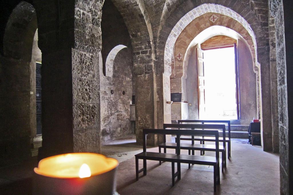 L'interno della Chiesa normanna di Santa Cristina La Vetere a Palermo