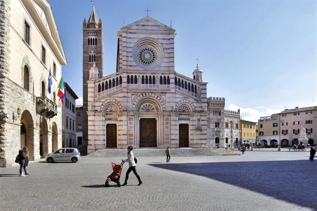 Piazza Duomo a Grosseto, città che ha ospitato la “Settimana della bellezza”