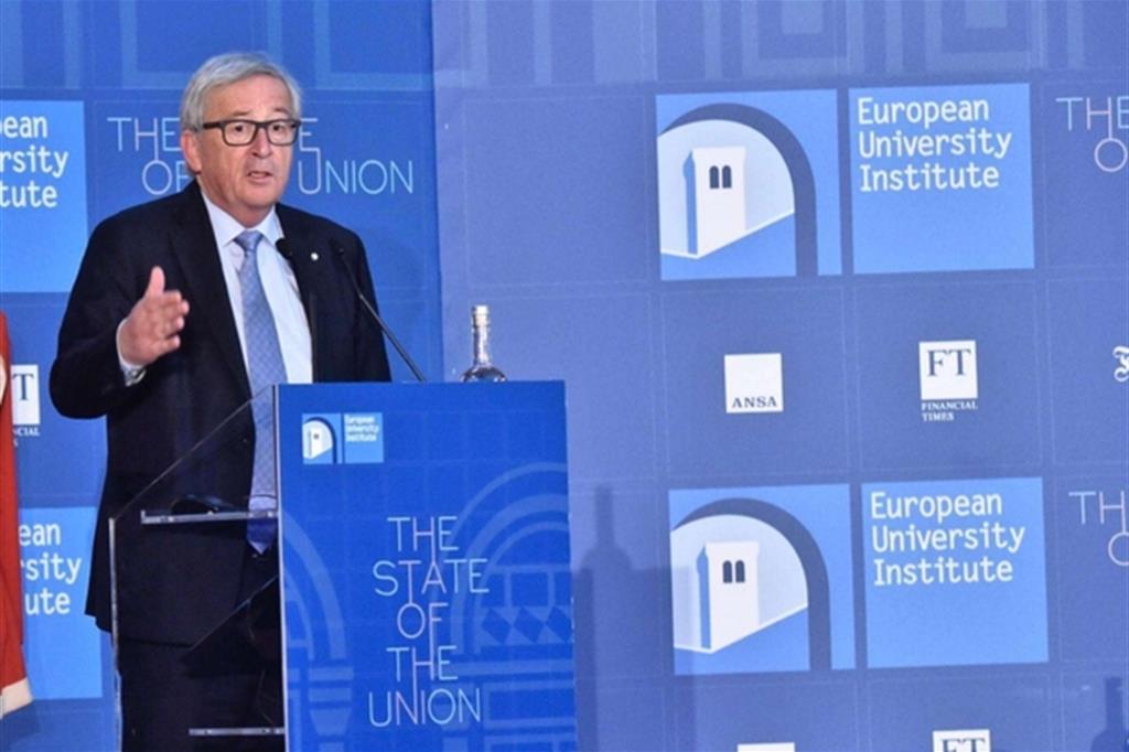 Il presidente della Commissione europea, Jean-Claude Juncker a Firenze
