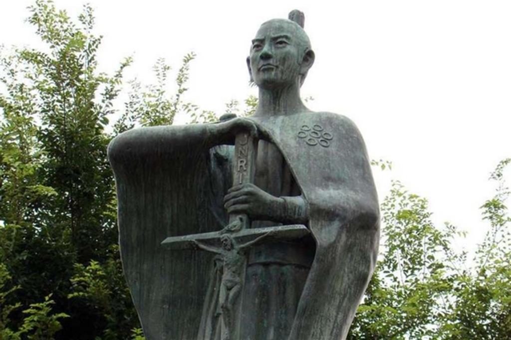 La statua di Justo Takayama Ukon (1552-1615) che viene beatificato