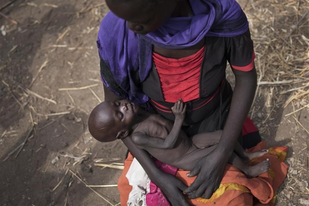 Un'immagine di denutrizione in Sudan del Sud (Ansa)