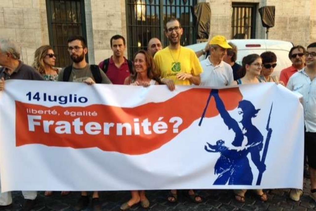 Un momento della manifestazione a Roma