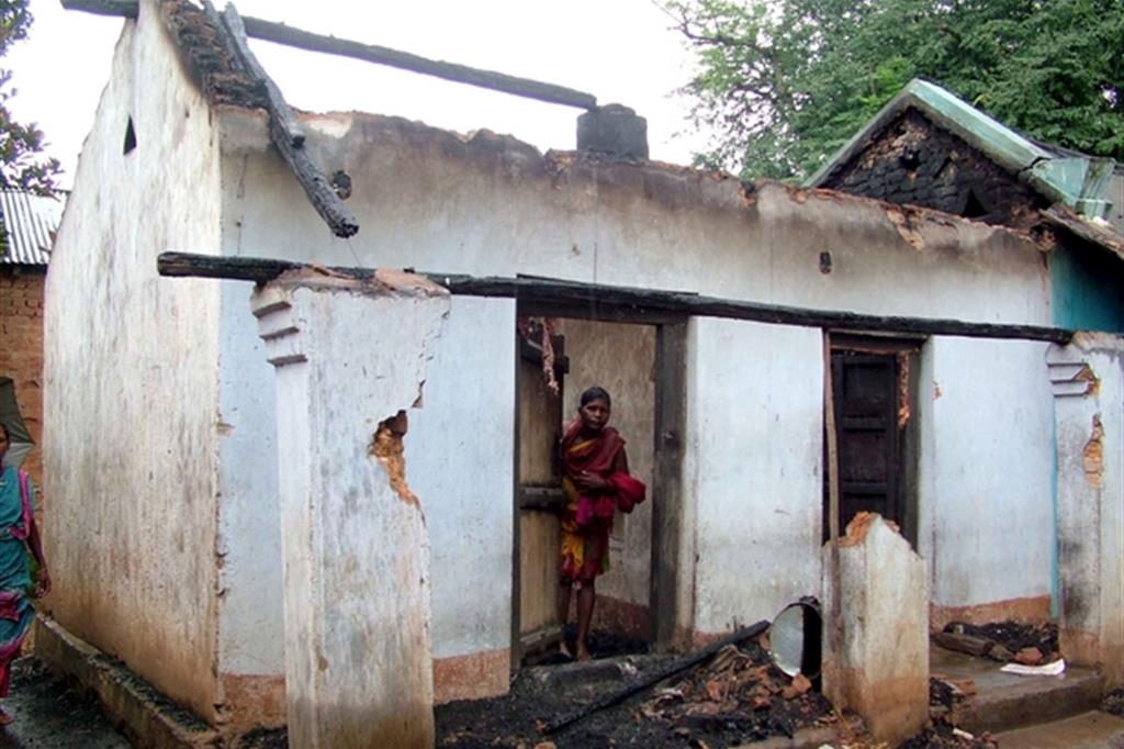 Nell'agosto del 2008 ben 600 villaggi del Kandhamal vennero devastti dai fondanentalisti indù (Epa)