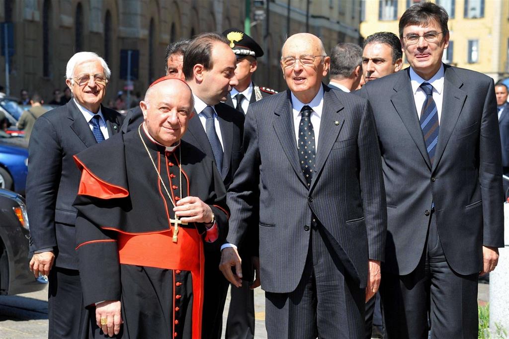 Con il presidente emerito Giorgio Napolitano all'Università Cattolica - 