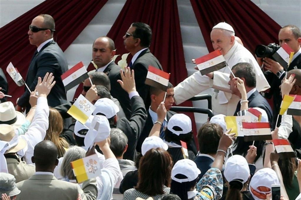 Il Papa durante la visita pastorale a Il Cairo del 29 aprile 2017