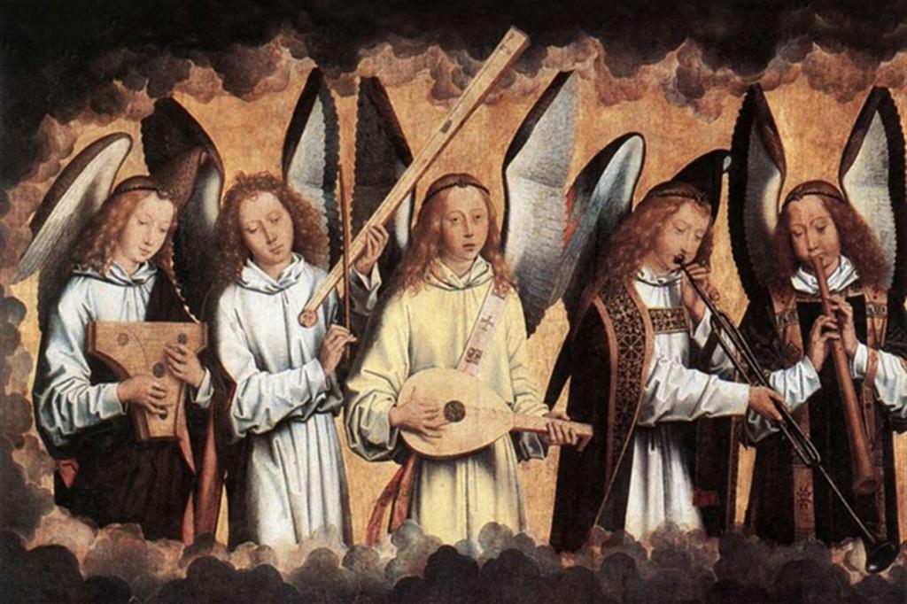 Hans Memling, “Angeli musicanti”, particolare, 1480 circa