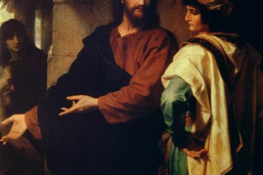 Gesù e il giovane ricco, Johann Michael Ferdinand Heinrich Hofmann, 1889