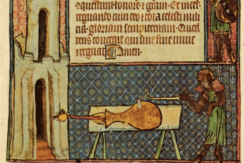 La prima immagine conosciuta di un cannone, dal “Manoscritto di Milemete” del 1326